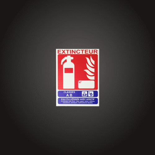 Panneau signalétique extincteur eau pulvérisée conforme NF EN ISO 7010 — MSécurité