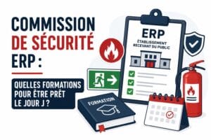 Responsable d'&eacute;tablissement recevant du public pr&eacute;parant sa commission de s&eacute;curit&eacute; avec un formateur MS&eacute;curit&eacute; Alsace