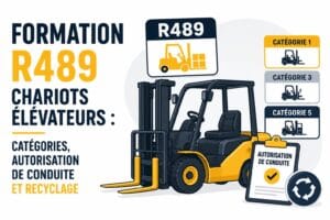 Formation autorisation de conduite chariot élévateur référentiel R489
